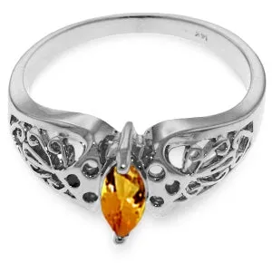 0.2 Carat 14K Solid White Gold From Same Vantage Citrine Ring