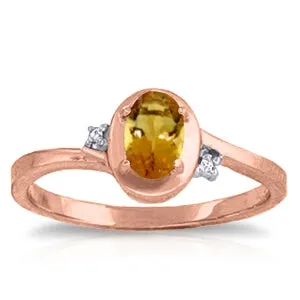 0.51 Carat 14K Solid Rose Gold Atlantis Citrine Diamond Ring