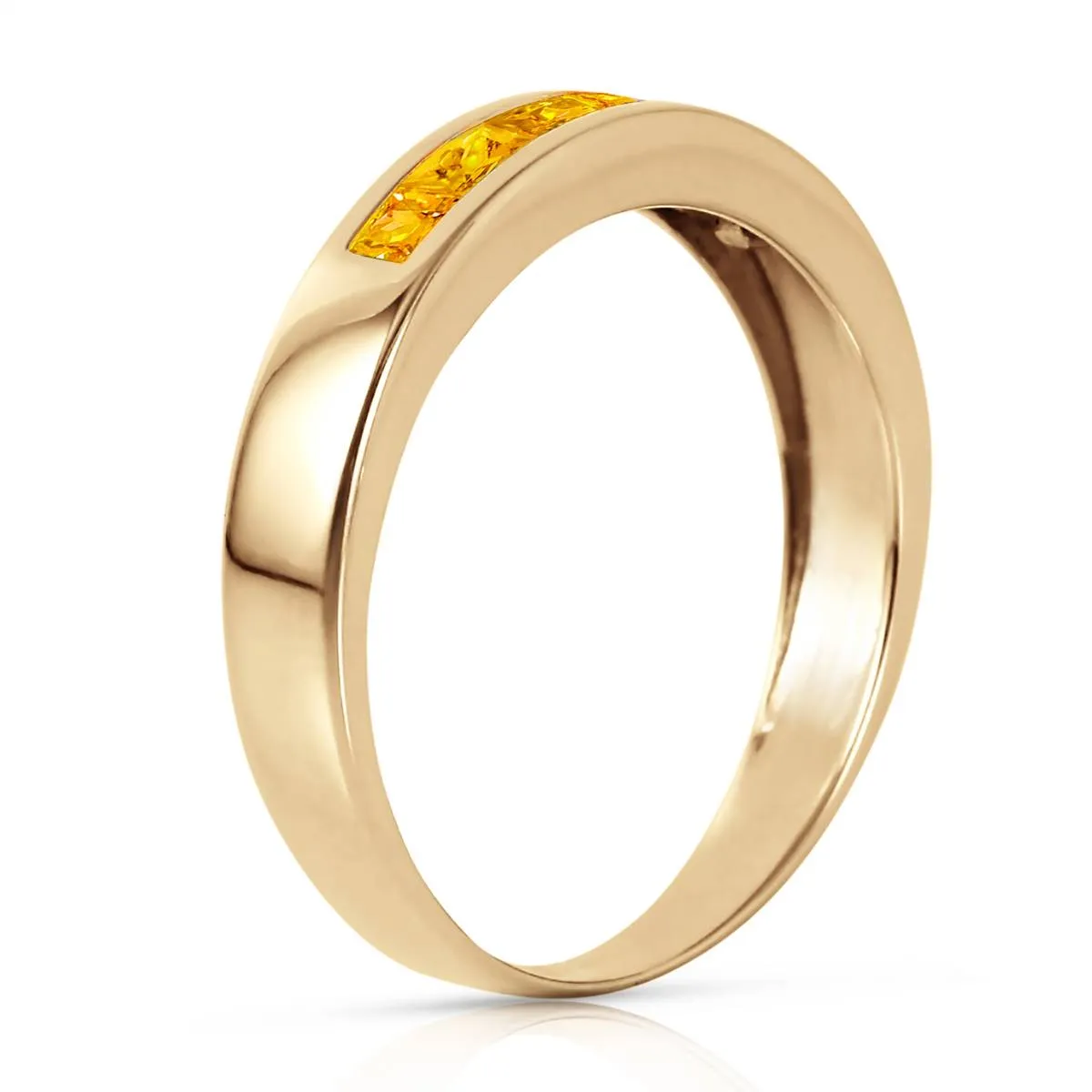 0.6 Carat 14K Solid Yellow Gold Tangerine Sherbet Citrine Ring