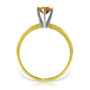 0.65 Carat 14K Solid Yellow Gold Solitaire Ring Natural Citrine