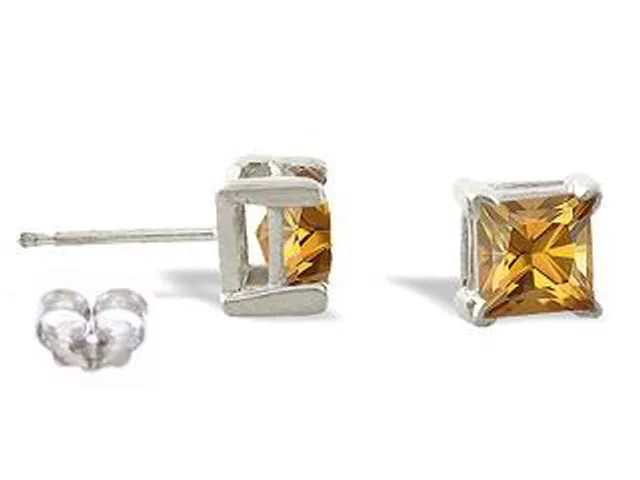 0.7 Carat 14K Solid Yellow Gold Love Lives For Seconds Citrine Earrings