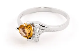 0.95 Carat 14K Solid White Gold Show My Support Citrine Ring