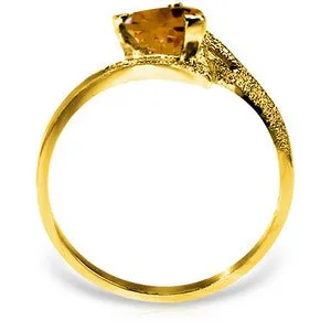 0.95 Carat 14K Solid Yellow Gold Rainbow's Way Citrine Ring