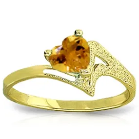 0.95 Carat 14K Solid Yellow Gold Rainbow's Way Citrine Ring