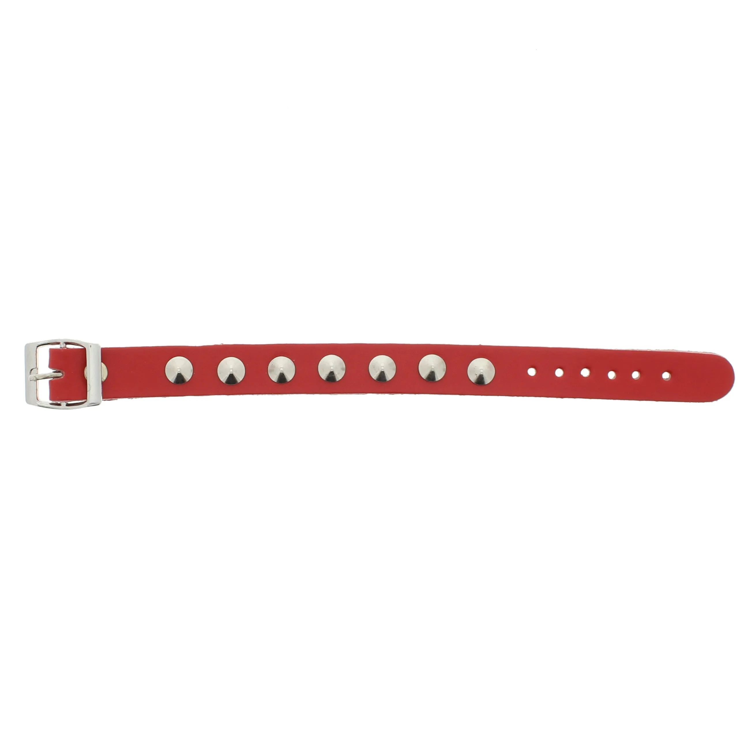 1-Row Conical Studded Leather Bracelet with Buckle