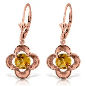 1.1 Carat 14K Solid Rose Gold Citrine Bloom Earrings