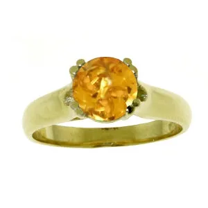 1.1 Carat 14K Solid Yellow Gold Love Claims Its Tune Citrine Ring