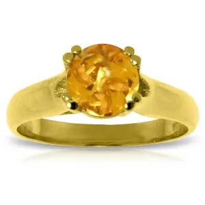 1.1 Carat 14K Solid Yellow Gold Love Claims Its Tune Citrine Ring