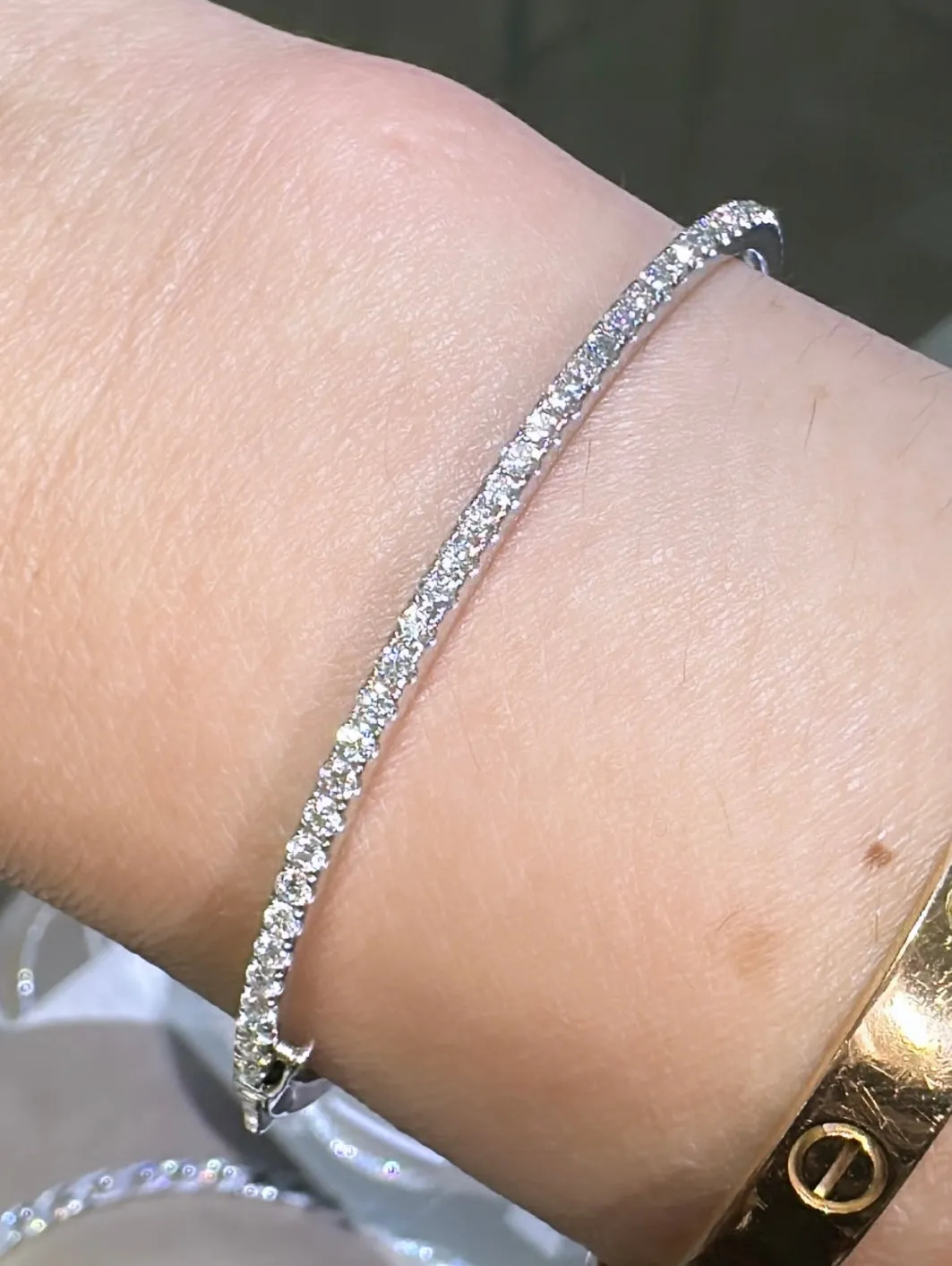 1.10ct t.w. White Gold Diamond Bangle