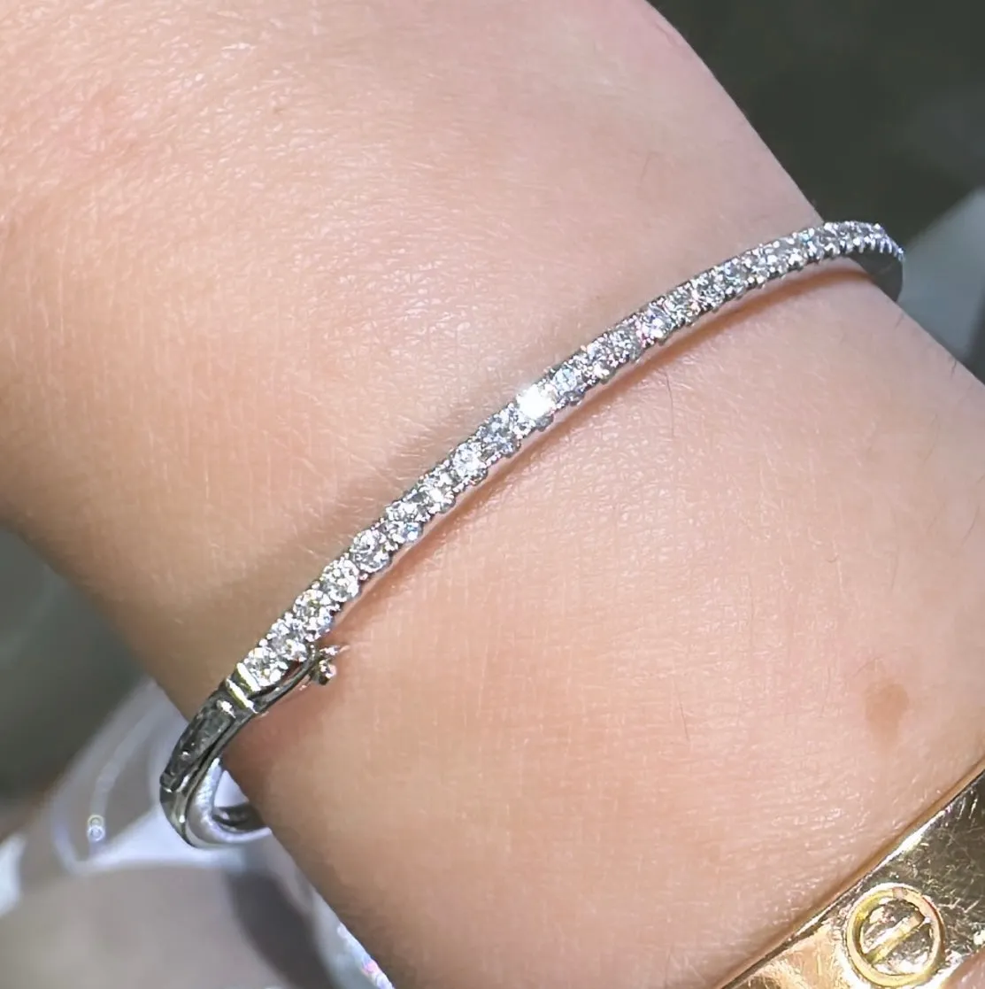 1.10ct t.w. White Gold Diamond Bangle