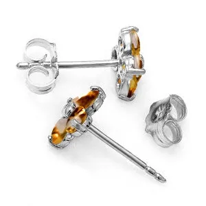 1.15 Carat 14K Solid White Gold We'll Always Be Citrine Earrings