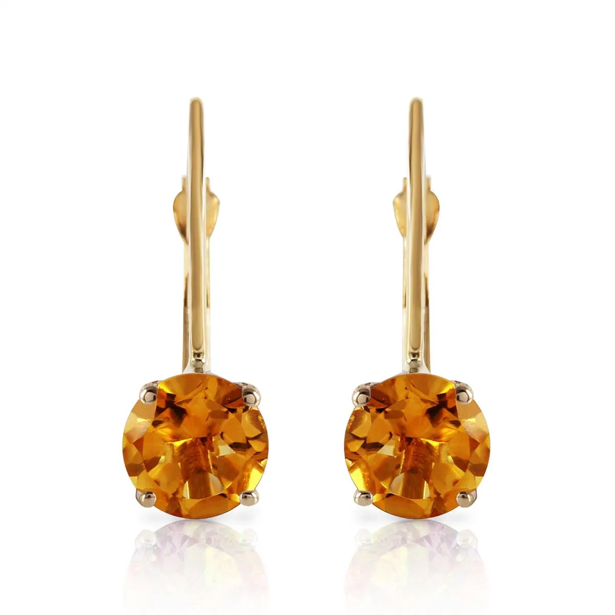 1.2 Carat 14K Solid Yellow Gold Iris Citrine Earrings