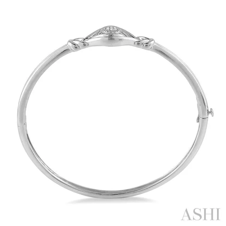 1/20 Ctw Single Cut Diamond Love Knot Bangle in Sterling Silver