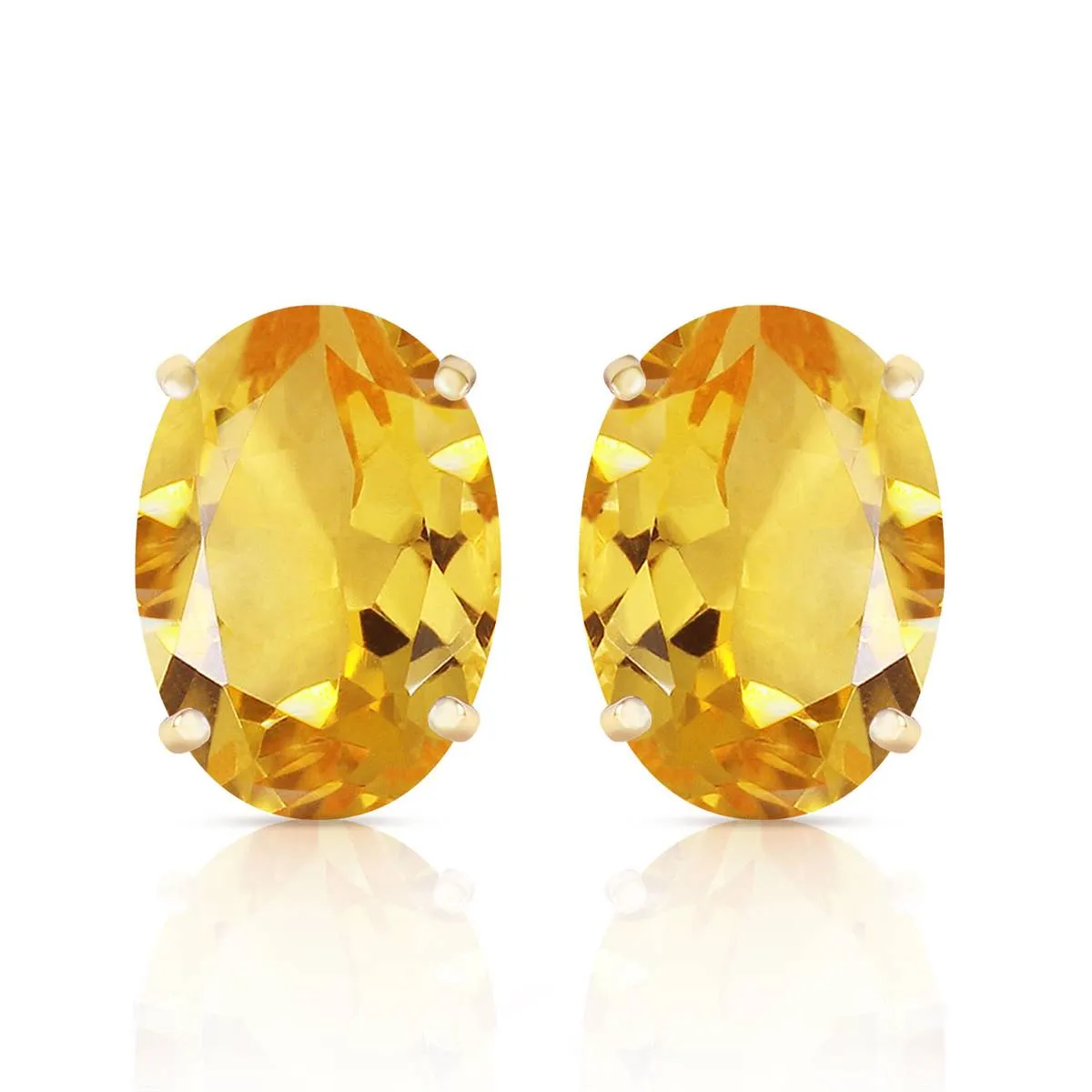 13 Carat 14K Solid Yellow Gold French Clips Earrings Natural Citrine