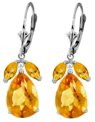 13 Carat 14K Solid Yellow Gold Magnificence Citrine Earrings