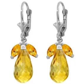 14.4 Carat 14K Solid White Gold Image And Reality Citrine Earrings