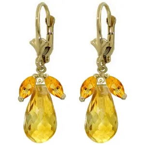 14.4 Carat 14K Solid Yellow Gold Alicia Citrine Earrings