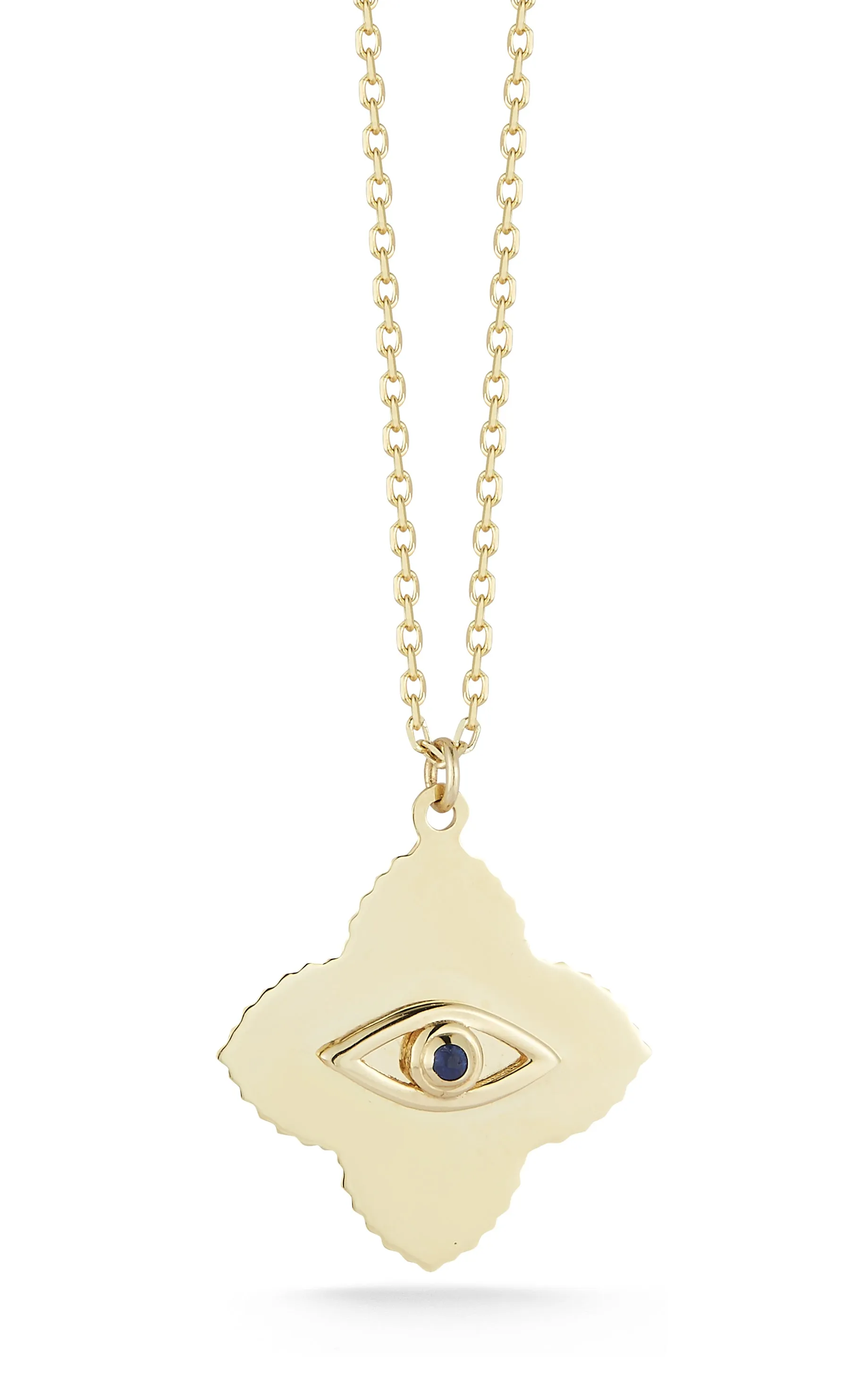 14K Gold & Sapphire Evil Eye Necklace