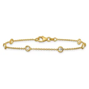 14k Lab-grown Diamond Def 7.25 Inch Bracelet