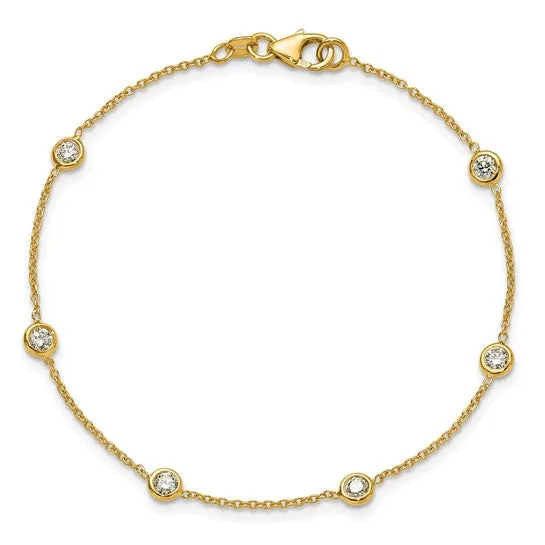 14k Lab-grown Diamond Def 7.25 Inch Bracelet