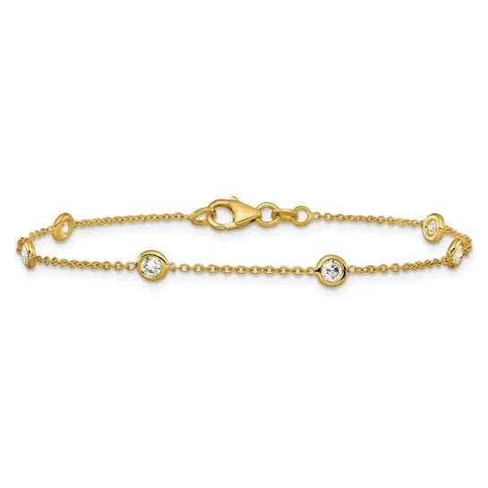 14k Lab-grown Diamond Def 7.25 Inch Bracelet