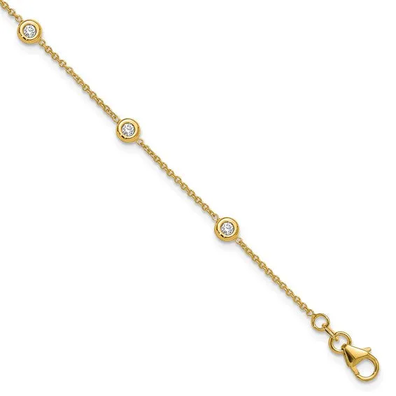 14k Lab-grown Diamond Def 7.25 Inch Bracelet