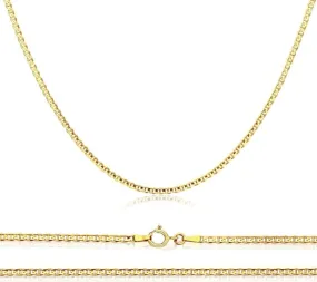 14K Solid Gold Mariner Link Necklace Men Cuban Chain 18 - 24in.