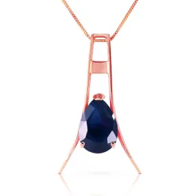 14K Solid Rose Gold Natural Sapphire Necklace Certified Series