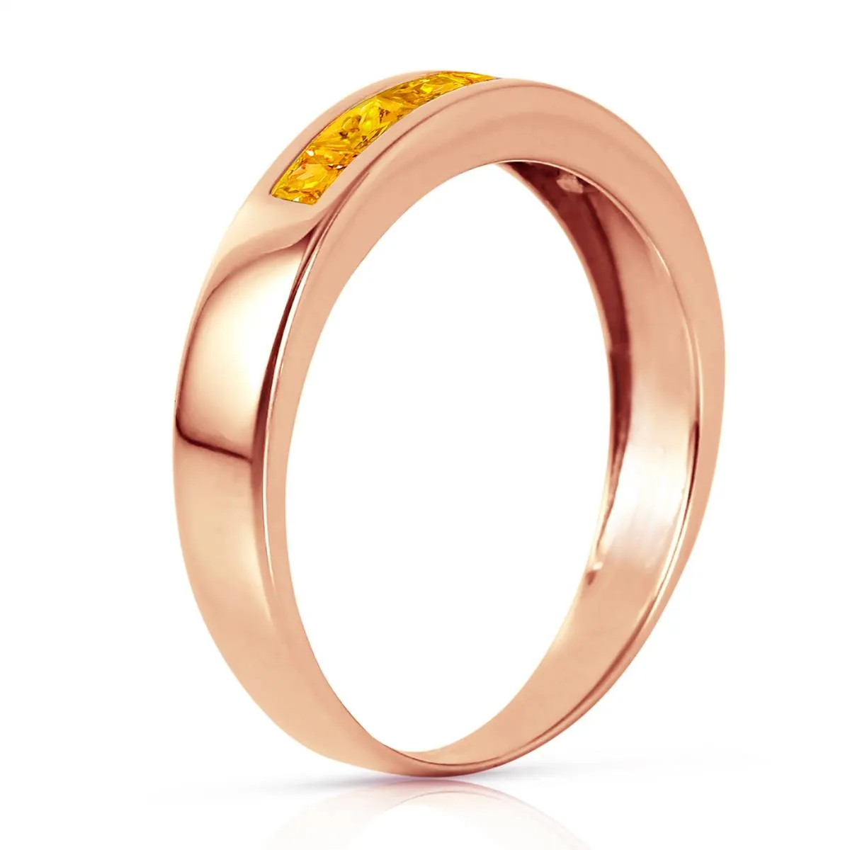 14K Solid Rose Gold Rings Natural Citrine Certified