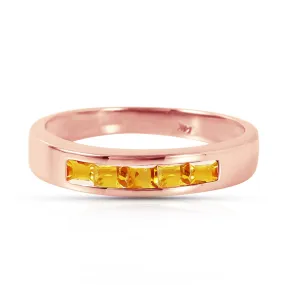 14K Solid Rose Gold Rings Natural Citrine Certified