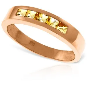 14K Solid Rose Gold Rings Natural Citrine Certified