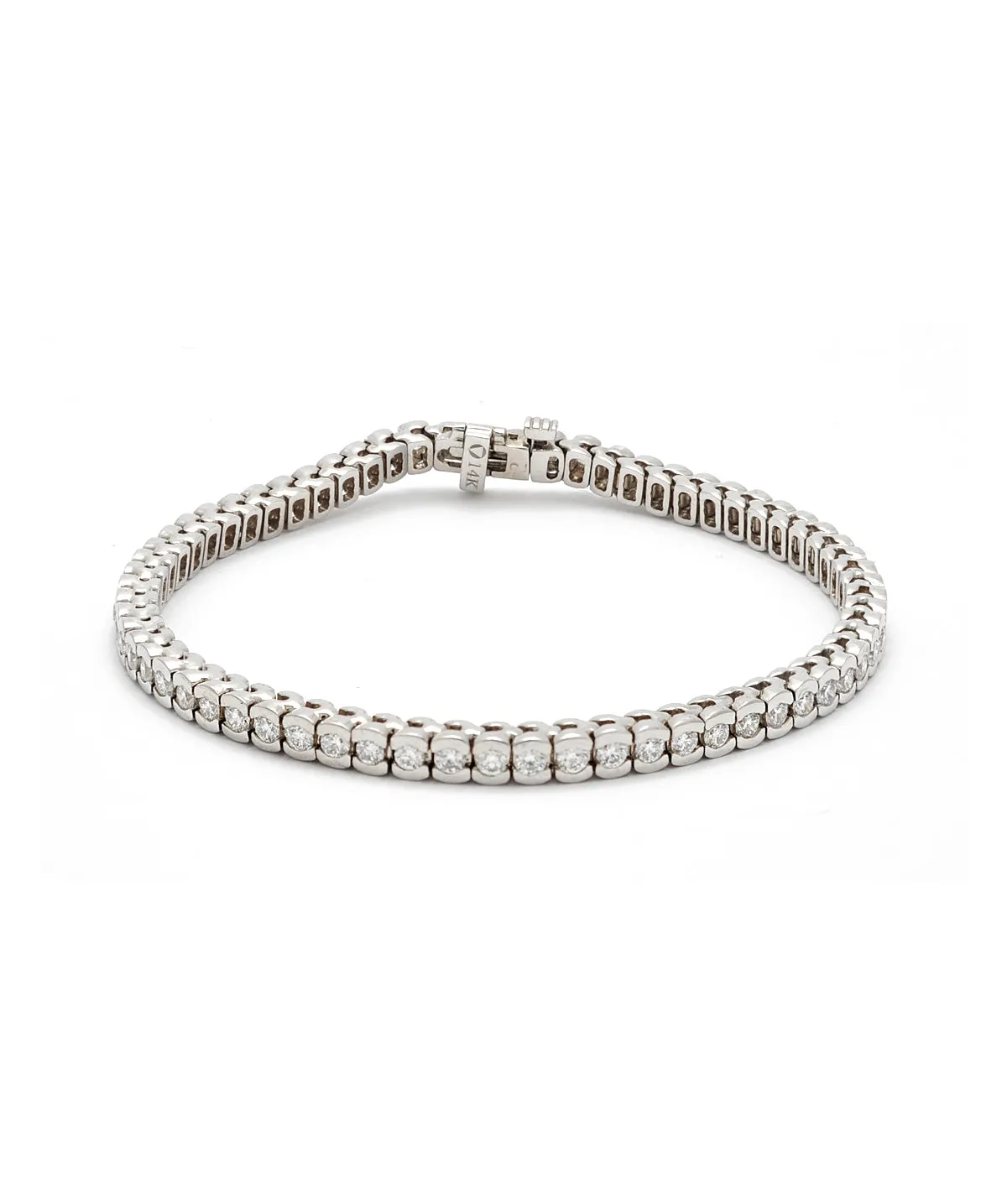 14K White  Gold Diamond Tennis Bracelet 2.05cttw