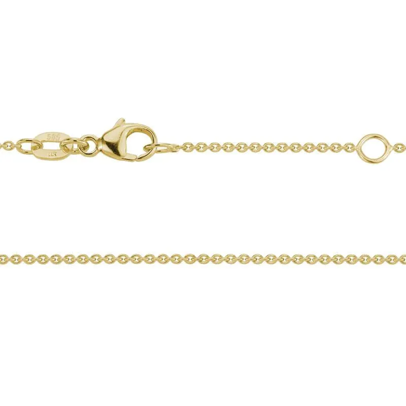 14K Yellow Gold 1.2mm Cable Chain 16-18"