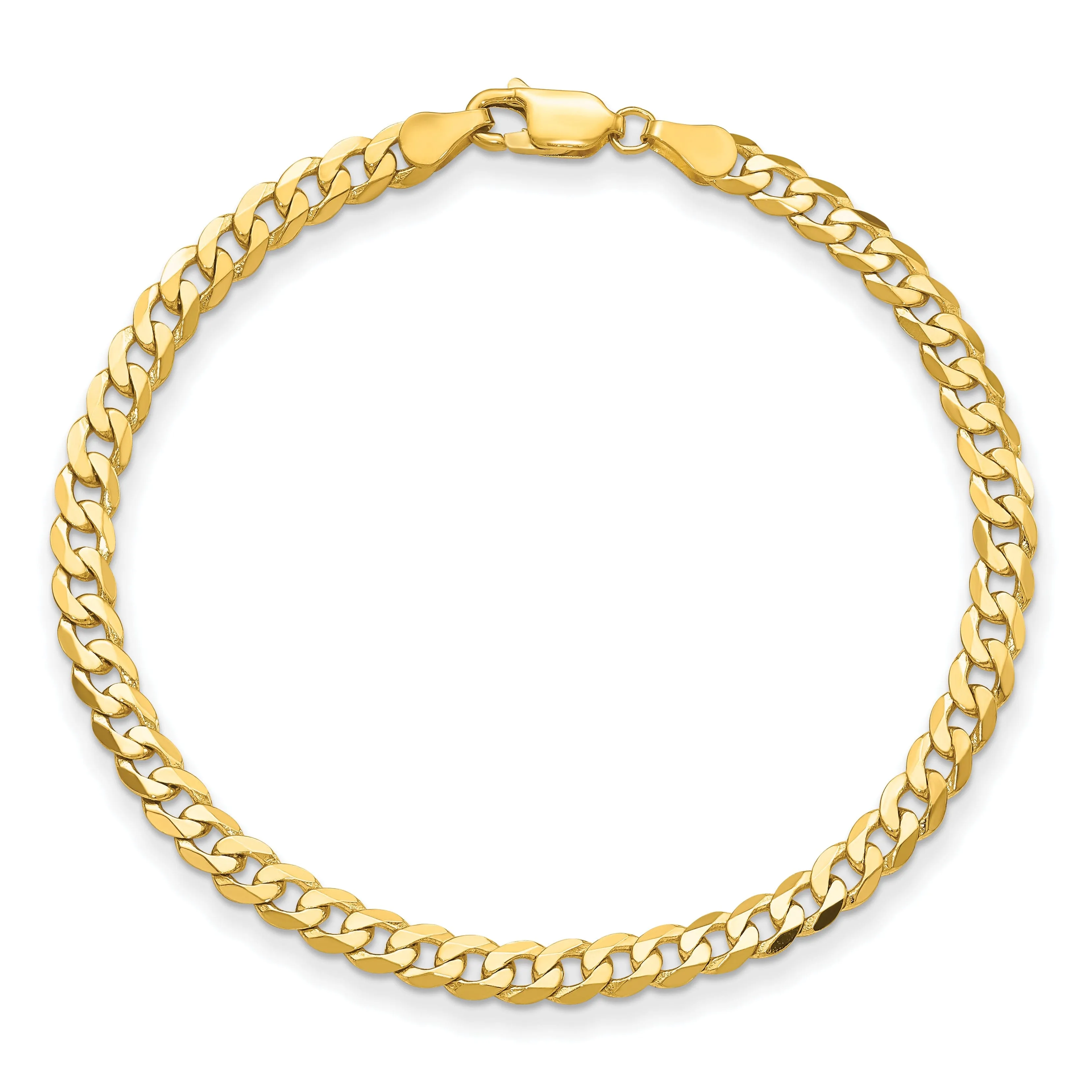 14k Yellow Gold 4.5mm Beveled Curb Bracelet