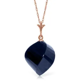 15.25 Carat 14K Solid Rose Gold Necklace Twisted Briolette Sapphire