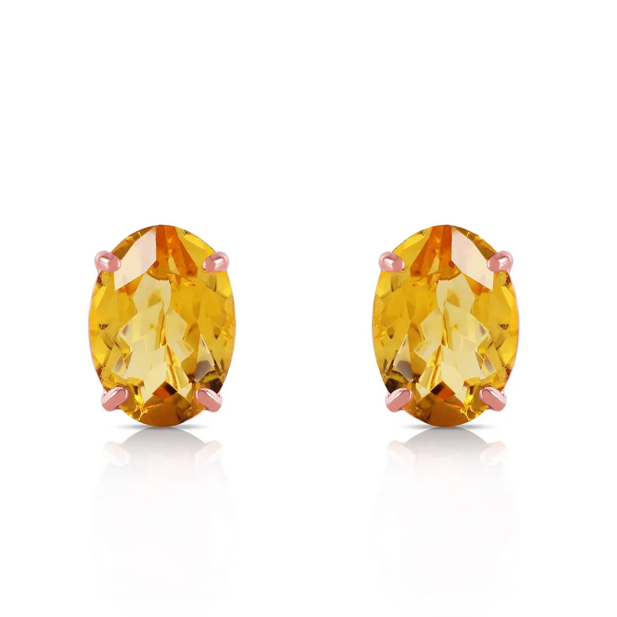 1.8 Carat 14K Solid Rose Gold Panache Citrine Stud Earrings