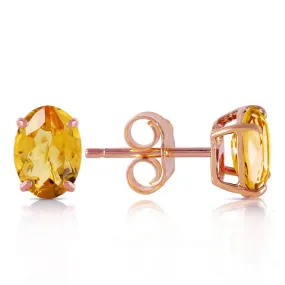 1.8 Carat 14K Solid Rose Gold Panache Citrine Stud Earrings