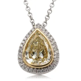 18ct White & Yellow Gold Yellow Diamond Necklace