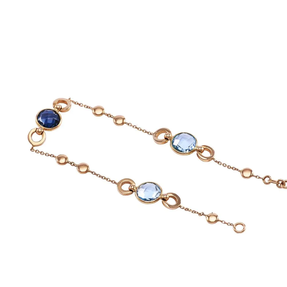 18ct Yellow Gold Blue Topaz Bracelet