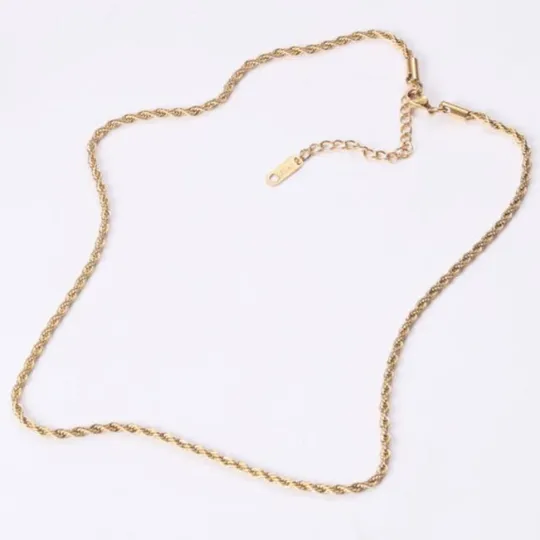 18K Gold-Filled 2mm Rope Necklace