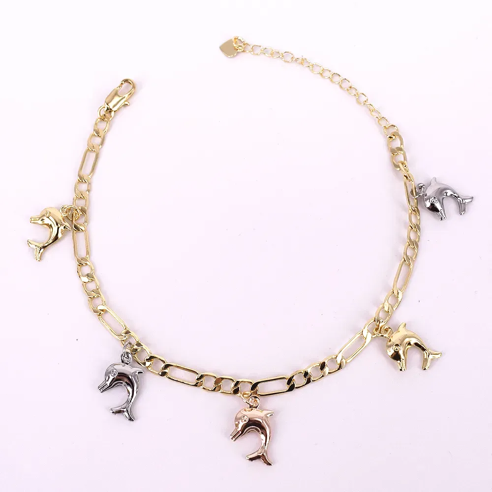 18K Gold-Filled Dolphin Charm Anklet For Women