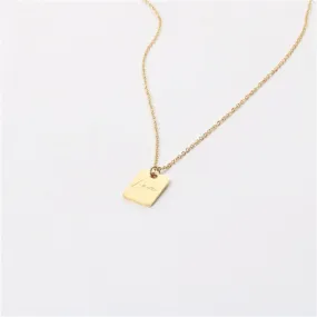 18K Gold-Filled Rectangle Love Pendant Necklace