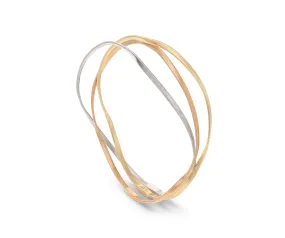 18K Tri Color Gold Marrakech 3-Strand Bangle