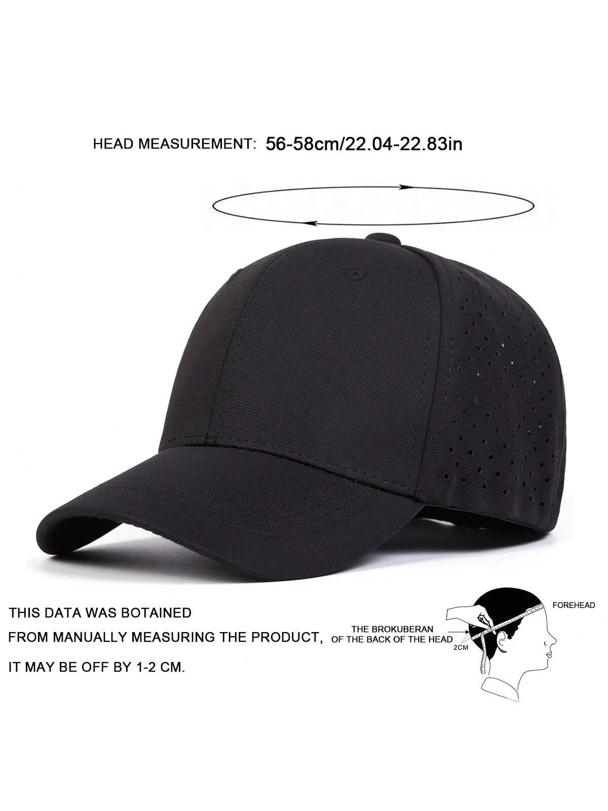 1pc Men's Laser Grid Baseball Cap Full Closed Sun Hat, Outdoor Adjustable Leisure Cap, Suitable For Spring And Autumn Travel, Beach Party