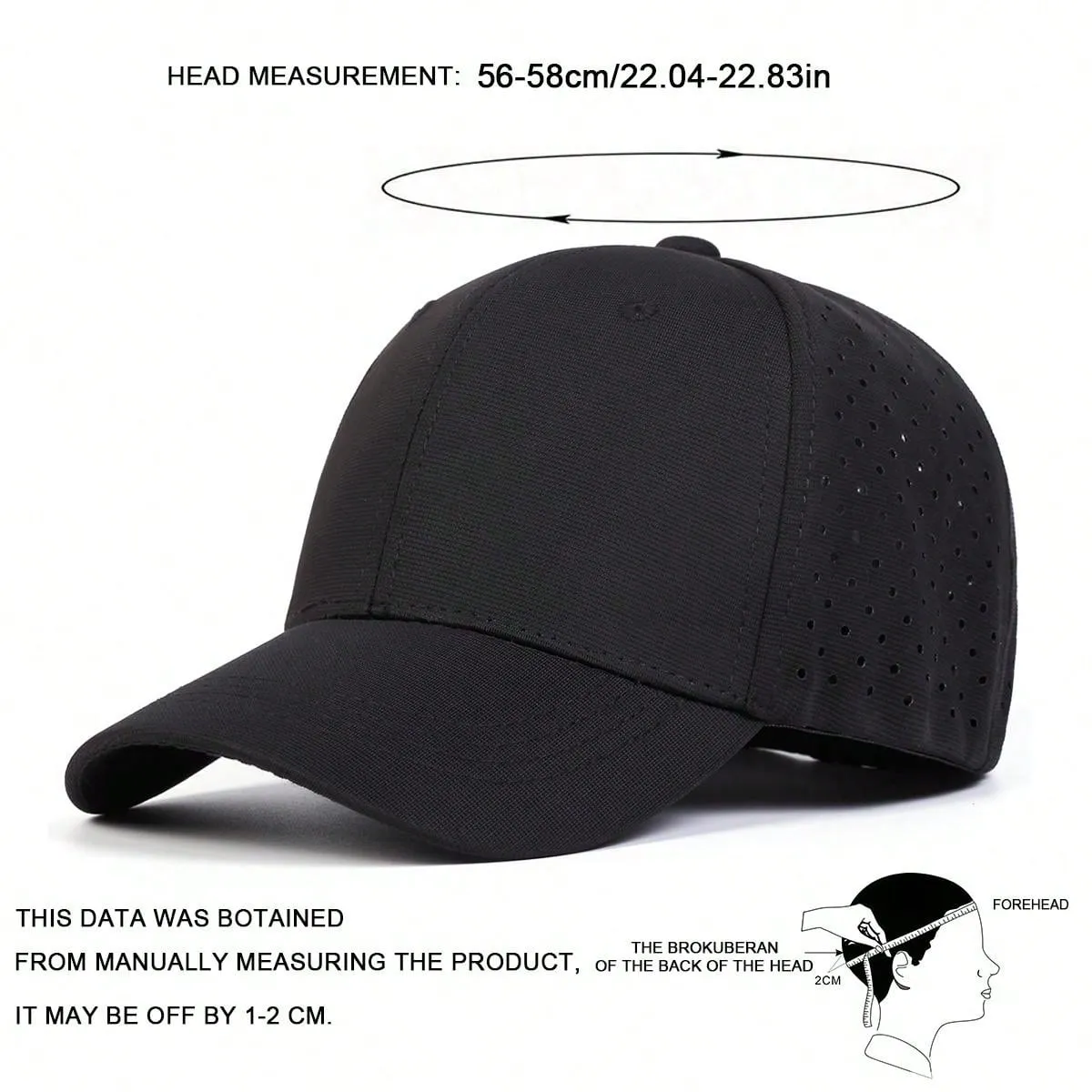 1pc Men's Laser Grid Baseball Cap Full Closed Sun Hat, Outdoor Adjustable Leisure Cap, Suitable For Spring And Autumn Travel, Beach Party