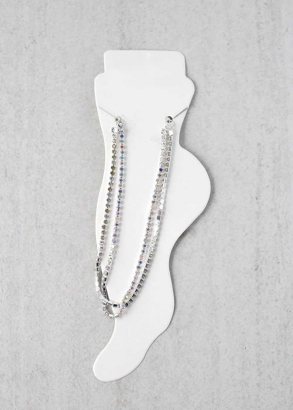 2-Layered Rhinestone Anklet