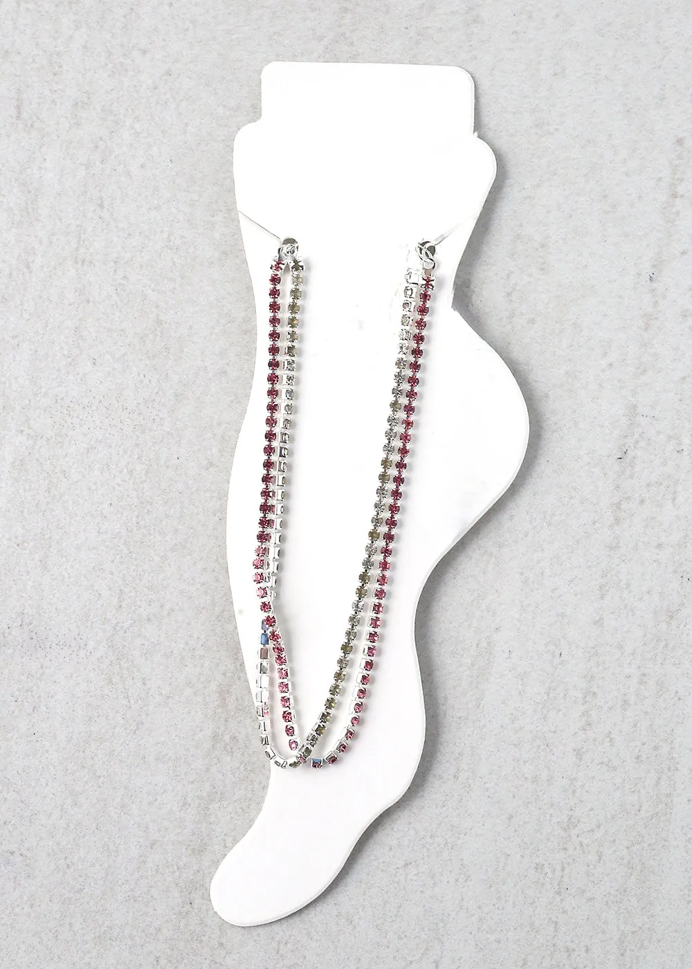 2-Layered Rhinestone Anklet