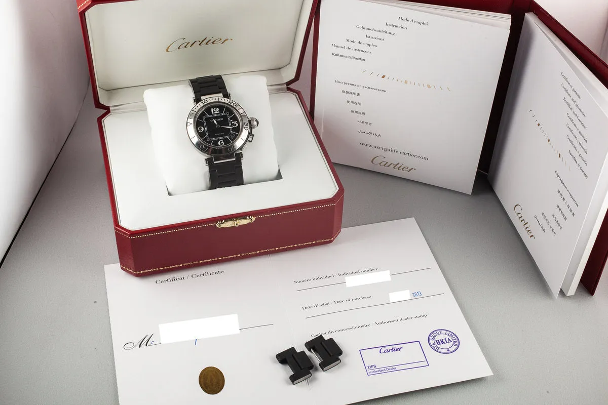 2013 Cartier Pasha Sea Timer W31077U2 with Box and Papers