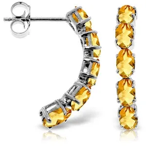 2.5 Carat 14K Solid White Gold Earrings Natural Citrine