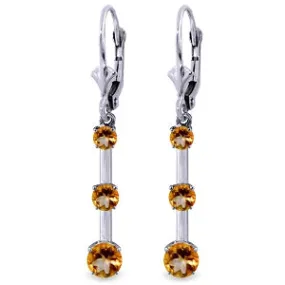 2.5 Carat 14K Solid Yellow Gold Kiss Like That Citrine Earrings